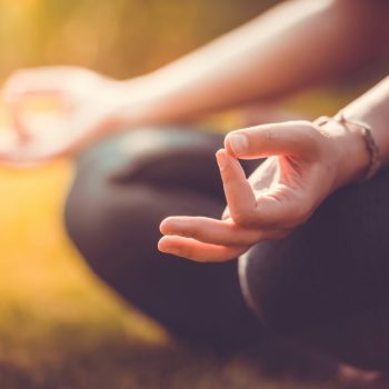 Yoga,Meditation,In,Park,,Healthy,Female,In,Peace,,Soul,And